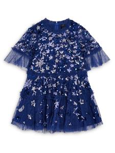 NEEDLE & THREAD KIDS Constellation jurk verfraaid met pailletten - Blauw