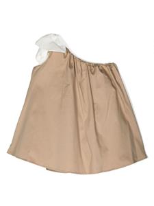 elisabettafranchilamiabambina Elisabetta Franchi La Mia Bambina Jurk met strikdetail - Beige