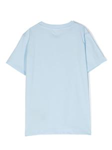 balmainkids Balmain Kids T-shirt met logoprint - Blauw