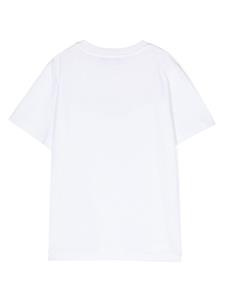 Balmain Kids Katoenen T-shirt met logopatch - Wit