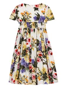 dolce&gabbanakids Dolce & Gabbana Kids Katoenen jurk - Wit