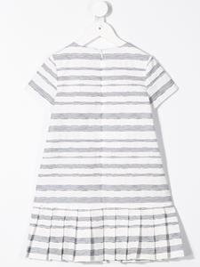 ilgufo Il Gufo gestreepte jurk met strikdetail - Wit