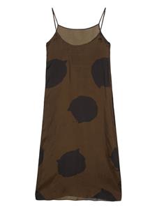 umawang Uma Wang Anaya midi-jurk met abstracte print - Bruin