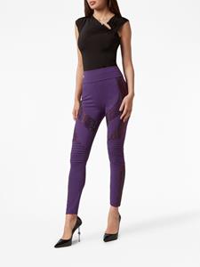 Philipp Plein Legging met stras logo - Paars