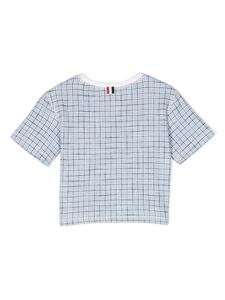 thombrownekids Thom Browne Kids Geruit T-shirt - Blauw
