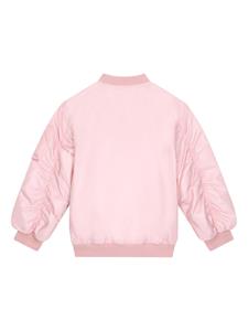dolce&gabbanakids Dolce & Gabbana Kids Bomberjack met logoplakkaat - Roze