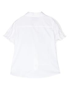Monnalisa Popeline shirt met franje - Wit