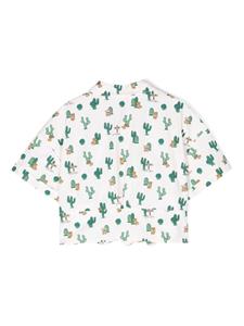 moschinokids Moschino Kids Shirt met cactusprint - Beige