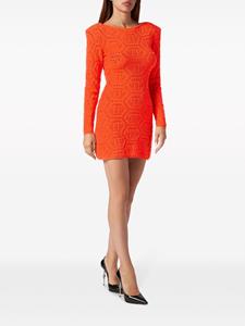 philippplein Philipp Plein Mini-jurk met monogram intarsia - Oranje