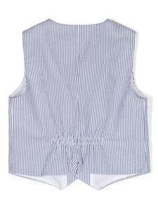 ilgufo Il Gufo Gestreepte seersucker gilet - Wit