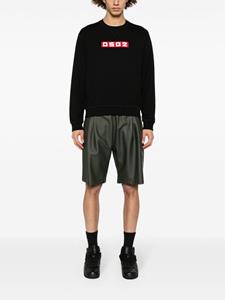 DSQUARED2 Katoenen sweater met logopatch - Zwart