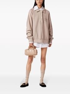 Miu Miu Poloshirt met logo-applicatie en lange mouwen - Beige