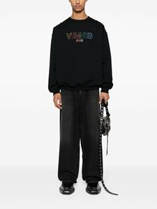 VTMNTS Sweater met logoprint en ronde hals - Zwart