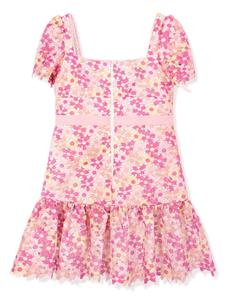 MARLO Jurk met geborduurde bloemen - Roze