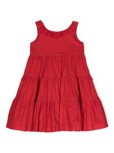 Monnalisa Katoenen jurk met ruchedetail - Rood