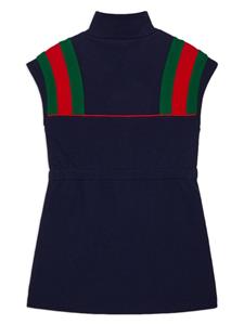 Gucci Kids Katoenen jurk met borduurwerk - Blauw
