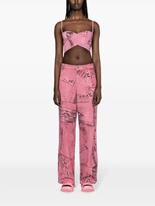 Blumarine Broek met cargo patch - Roze