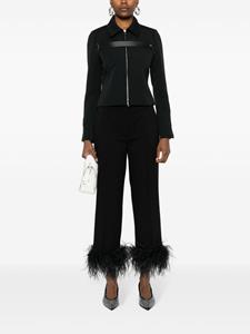 miumiu Miu Miu Broek met veren afwerking - Zwart