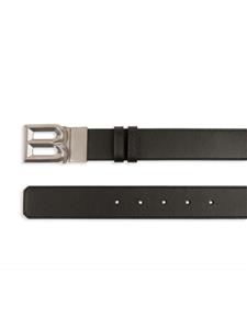 Bally Leren gespriem met logo - Zwart