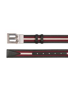 Bally Leren riem met logogesp - Zwart