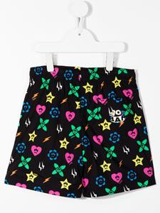 Barrow kids Shorts met monogramprint - Zwart