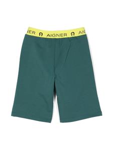 aignerkids Aigner Kids Katoenen shorts met geborduurd logo - Groen