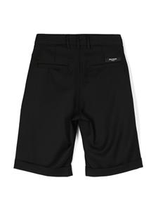 balmainkids Balmain Kids Geplooide wollen shorts - Zwart
