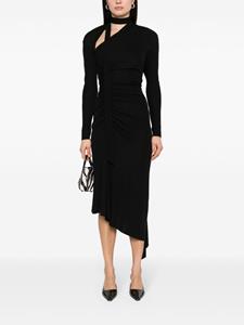 victoriabeckham Victoria Beckham Midi-jurk met ruches - Zwart