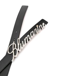 Blumarine Leren riem met logo - Zwart