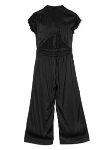 Monnalisa Satijnen jumpsuit met uitgesneden details - Zwart