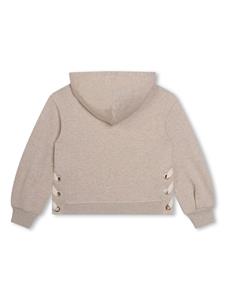 Chloé Kids Hoodie van biologisch katoen met geborduurd logo - Beige