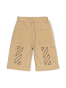 off-whitekids Off-White Kids Katoenen shorts met Diag-streep - Beige