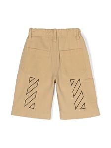 Off-White Kids Katoenen shorts met Diag-streep - Beige