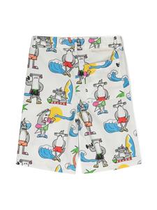 stellamccartneykids Stella McCartney Kids Katoenen shorts met print - Wit