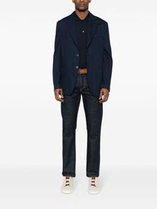 Brioni Geribbeld katoenen poloshirt - Blauw
