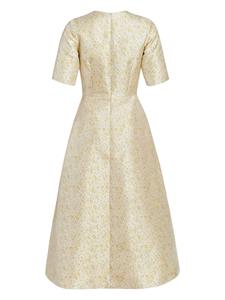 Markarian Mae midi-jurk met bloemenbrokaat - Beige