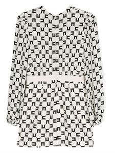 elisabettafranchilamiabambina Elisabetta Franchi La Mia Bambina Crêpe jurk met monogram - Beige