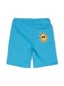 stellamccartneykids Stella McCartney Kids Katoenen trainingsshorts met logoprint - Blauw