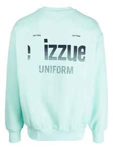 izzue Sweater met logoprint en ronde hals - Blauw