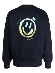 izzue Sweater met ronde hals en tekst-reliëf - Blauw