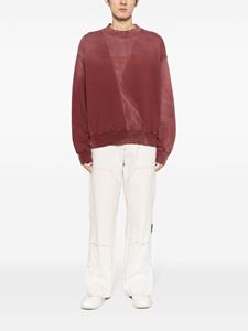 Off-White Katoenen sweater met logo-reliëf - Rood