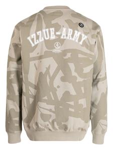 izzue Sweater met logoprint en ronde hals - Groen