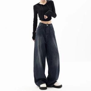 Vrouwen oversized wijde pijpen jeans Koreaanse mode harajuku baggy denim broek streetwear vintage y2k herfst casual broek trend