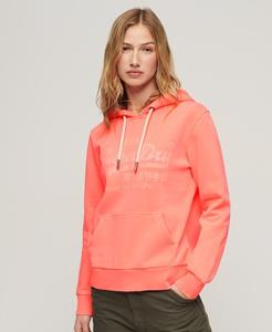 Superdry Vrouwen Neon Hoodie met Print Cream