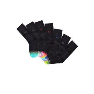 H.I.S Sokken met multicolour gedessineerde kant (set, 7 paar)