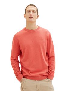 TOM TAILOR Rundhalspullover, mit Logostickerei