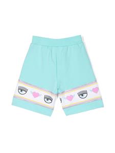 chiaraferragnikids Chiara Ferragni Kids Maxi Logomania shorts - Blauw