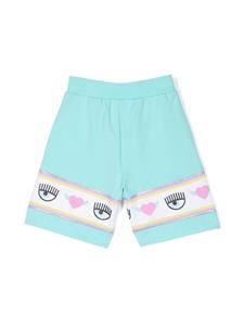 Chiara Ferragni Kids Shorts met logoprint - Blauw