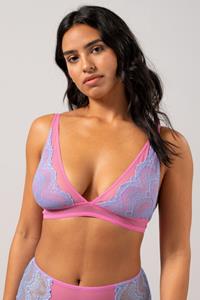 Understatement Damen vegan Plunge Bralette Hellblau Candy Pink