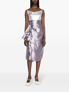 Maison Margiela drape-detailed satin midi skirt - Paars